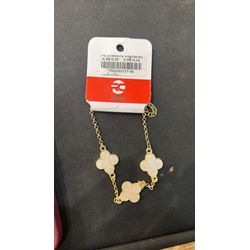 Pulseira Três Trevo Pérola Virgínia Banhado A Ouro... - RC JOIAS BY RUDI