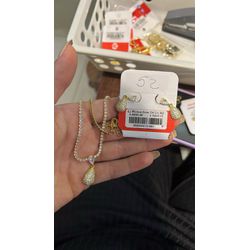 Conjunto Riviera Gota Cristal Cravejada Banhado A ... - RC JOIAS BY RUDI