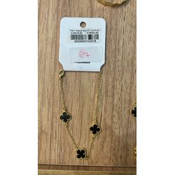 Pulseira Três Trevo Duo Preto Banhado A Ouro 18K -... - RC JOIAS BY RUDI
