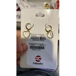 Brinco Coração Vazado Tranqueta Banhado A Ouro 18K... - RC JOIAS BY RUDI
