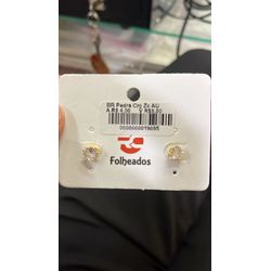 Brinco Pedra Coração Zircônia Banhado A Ouro 18K -... - RC JOIAS BY RUDI