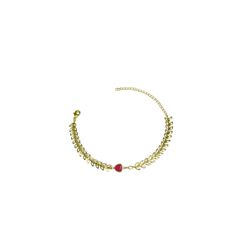 Pulseira Escama Coração Rosa Meio Banhado A Ouro 1... - RC JOIAS BY RUDI