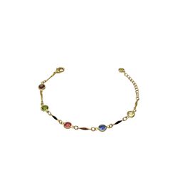 Pulseira Tiffany Colorido Claro Espaçada Banhado A... - RC JOIAS BY RUDI