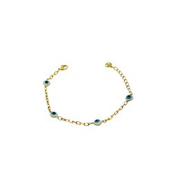 Pulseira Olho Grego Redondo Azul Claro Banhado A O... - RC JOIAS BY RUDI