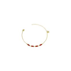 Pulseira Quatro Moldura Vermelha Banhado A Ouro 18... - RC JOIAS BY RUDI