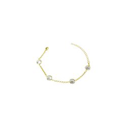 Pulseira Quatro Tiffany Cristal Espaçada Banhado A... - RC JOIAS BY RUDI