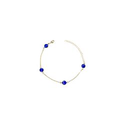 Pulseira Quatro Tiffany Azul Royal Banhado A Ouro ... - RC JOIAS BY RUDI