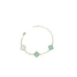 Pulseira Três Azul Água Banhado A Ouro 18K - 00000... - RC JOIAS BY RUDI