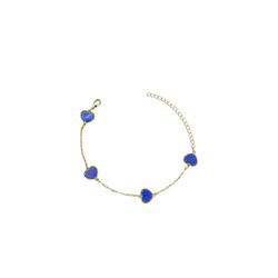 Pulseira Quatro Coração Azul Royal Banhado A Ouro ... - RC JOIAS BY RUDI