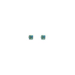 Brinco Quadrado Azul Zircônia Banhado A Ouro 18K -... - RC JOIAS BY RUDI