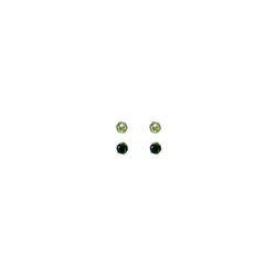 Brinco Duo Redondo Verde Banhado A Ouro 18K - 0000... - RC JOIAS BY RUDI