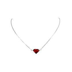 Colar Diamante Vermelho Banhado A Prata 925 - 0000... - RC JOIAS BY RUDI