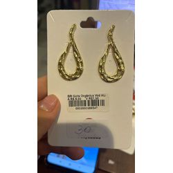 Brinco Gota Orgânica Vazado Banhado A Ouro 18K - 0... - RC JOIAS BY RUDI
