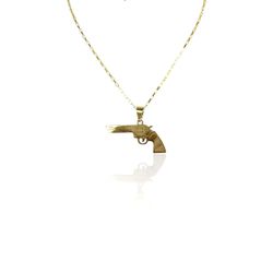Pingente Revólver Aço Dourado - 0000000085939 - RC JOIAS BY RUDI