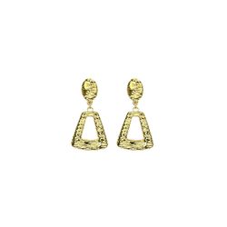 Brinco Glam Textura Banhado a Ouro 18K - 000000011... - RC JOIAS BY RUDI