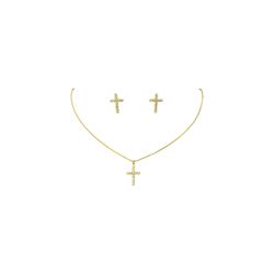 Conjunto Cruz Banhado A Ouro 18K - 0000000077620 - RC JOIAS BY RUDI