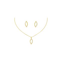 Conjunto Navete Vazado Strass Banhado A Ouro 18K -... - RC JOIAS BY RUDI