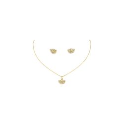 Conjunto Leque Pequeno Strass Veneziana Banhado A ... - RC JOIAS BY RUDI
