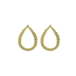 Brinco Gota Vazado Trabalhado Banhado a Ouro 18K ... - RC JOIAS BY RUDI