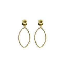 Brinco Oval Base Escoval Banhado A Outo 18K - 0000... - RC JOIAS BY RUDI