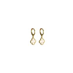 Brinco Trevo Rosa Tranqueta Banhado A Ouro 18K - 0... - RC JOIAS BY RUDI