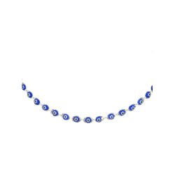 Colar Olho Grego Chinês Azul Escuro Banhado Prata ... - RC JOIAS BY RUDI