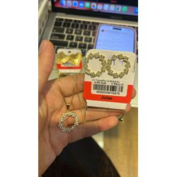 Conjunto Coroa Flor Strass Banhado A Ouro 18K - 00... - RC JOIAS BY RUDI
