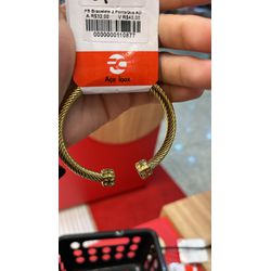 Pulseira Bracelete Duas Ponta Quadrada Aço Dourado... - RC JOIAS BY RUDI