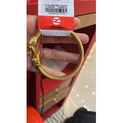 Pulseira Bracelete Regulável Dragão Aço Dourado -... - RC JOIAS BY RUDI