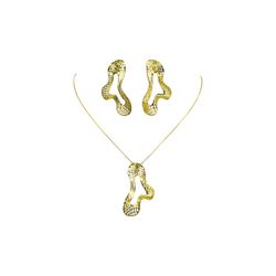 Conjunto Orgânico Vazado Banhado A Ouro 18K - 0000... - RC JOIAS BY RUDI
