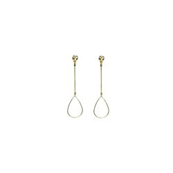 Brinco Palito Gota Vazado Strass Banhado A Ouro 18... - RC JOIAS BY RUDI