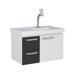 Toucador Cozimax Roma Branco/Preto 0,60 - 3R Construção e Acabamentos