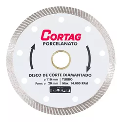 DISCO DIAMANTADO PORCELANATO 110 MM CORTAG - 3R Construção e Acabamentos
