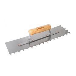DESEMPENADEIRA AÇO RAIO 10 MM - 38 CM CABO MADEIRA... - 3R Construção e Acabamentos