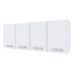 Armário Aéreo De Cozinha Branco Aço Mont 153cm Apo... - 3R Construção e Acabamentos