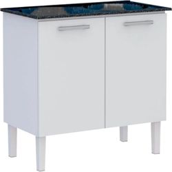 Gabinete de Lavanderia Branco em Aço 100x50 cm com... - 3R Construção e Acabamentos