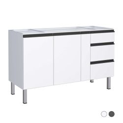Gabinete de Cozinha para Pia 150 em Aço Gaia 2 Por... - 3R Construção e Acabamentos