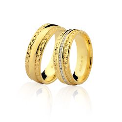 Alianças de Noivado e Casamento em Ouro 18K Com Brilhantes - 7602562030 - RDJ Joias