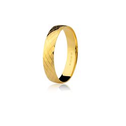 Alianças de Casamento em Ouro 18K com Frisos 9.8g 4.0mm