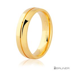 Alianças em Ouro 18K Tradicional com Friso 14.8g 5.0mm - 7501862000 - RDJ Joias