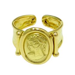 Anel Camafeu em Ouro 18K 750 4.7g 16.5mm - JRD06401049 - RDJ Joias