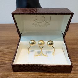 Anel de Ouro 18k Duplo de Bola com 9.0mm 7.5g - JRD0150017-5 - RDJ Joias