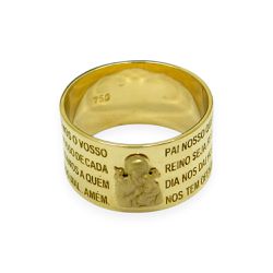 Anel em Ouro 18k com Oração do Pai Nosso 12.0mm - JRD0510411-0 - RDJ Joias