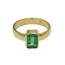Anel em Ouro 18K de Esmeralda Retangular 8x6mm 5.5g - EMS055005-5 - RDJ Joias