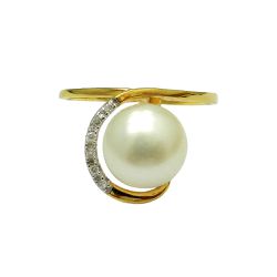 Anel em Ouro 18K Feminino de Pérola 9.0mm 2.4g - JRD020102-4 - RDJ Joias