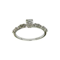 Anel em Ouro 18k Solitário de Brilhantes 32 Pontos - 080112010032 - RDJ Joias