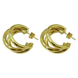 Argola em ouro 18k Três Aros com 24.0mm 5.0g - J19200058 - RDJ Joias