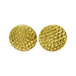 Brinco em ouro 18k Redondo Diamantado 15.0mm 2.4g - J02700457 - RDJ Joias