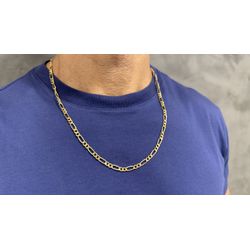 Corrente em Ouro 18k com Fígaro 60cm 2x1 10,3g - JC000510-3 - RDJ Joias