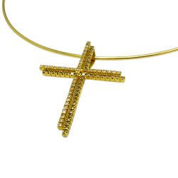 Crucifixo Duplo em Ouro 18k Grande 76 Brilhantes 50mm - RDJ00500906-0 - RDJ Joias